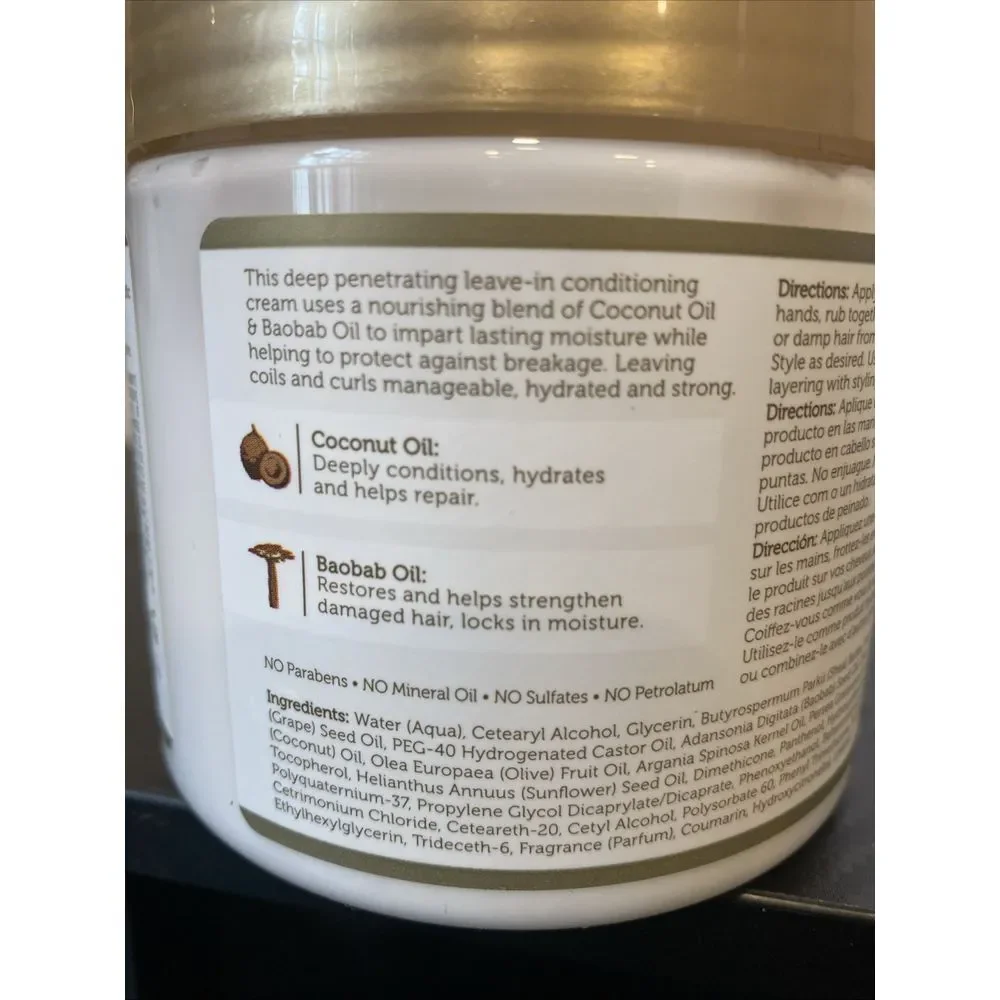 African Pride Moisture Miracle Coconut & Baobab Oil Leave-in Cream‎ 15oz